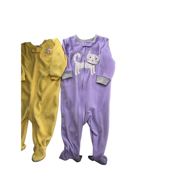 Baby Footed Sleeper Bundle 5 Pieces Size 6-12M Multiple Brands Fleece Pajamas - Picture 12 of 16